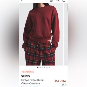 SKIMS Cotton Fleece Classic Crewneck